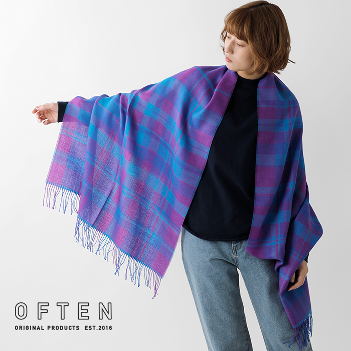 OFTEN(オフテン)ベビーアルパカチェックショールma2302-071