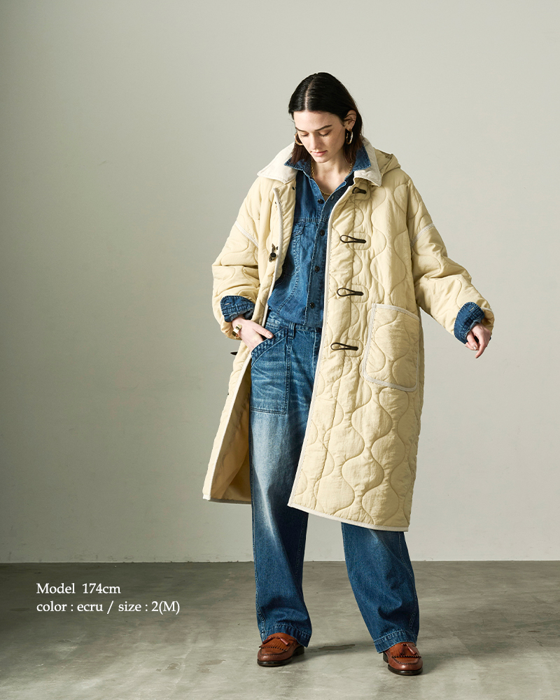 kha:ki(カーキ)ミリタリーキルトダッフルコート“MILQUILTDUFFLECOAT”mil23fjk3209