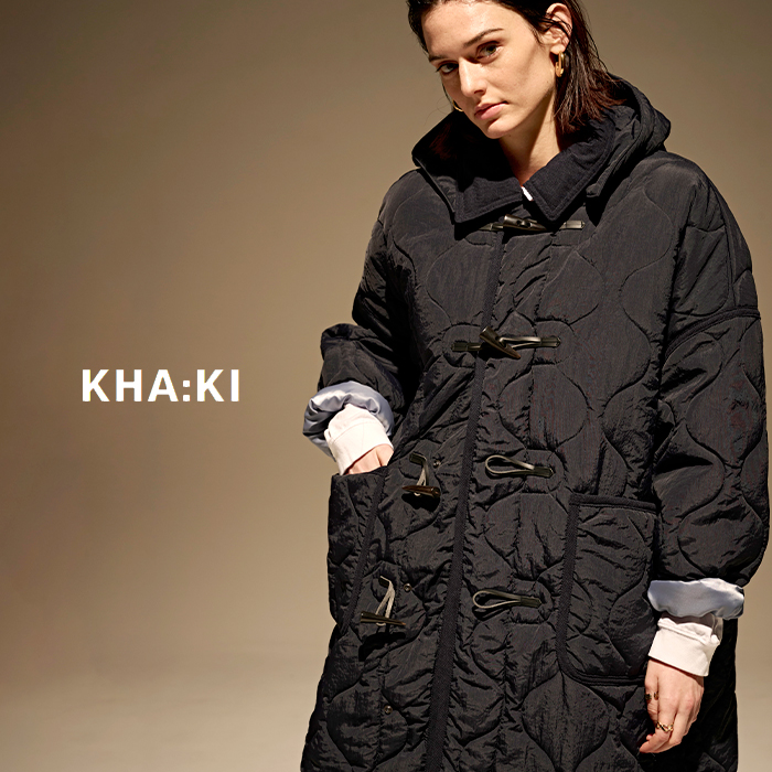 kha:ki(カーキ)ミリタリーキルトダッフルコート“MILQUILTDUFFLECOAT”mil23fjk3209