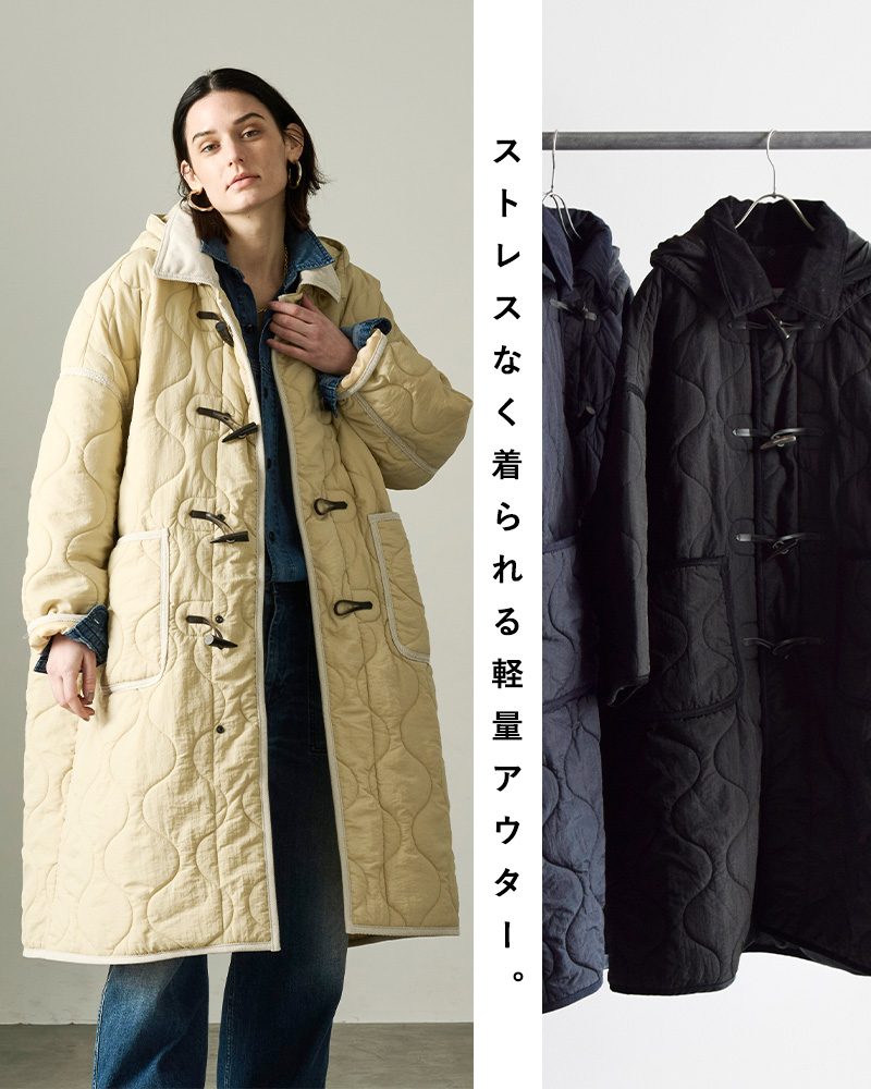 kha:ki(カーキ)ミリタリーキルトダッフルコート“MILQUILTDUFFLECOAT”mil23fjk3209