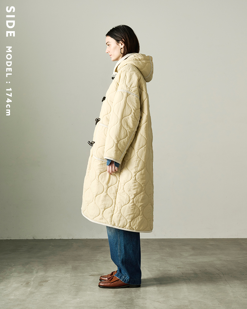 kha:ki(カーキ)ミリタリーキルトダッフルコート“MILQUILTDUFFLECOAT”mil23fjk3209