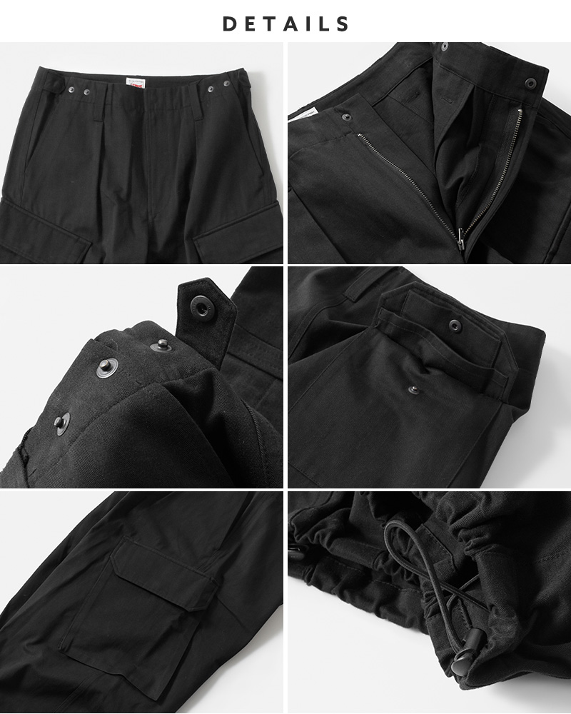 kha:ki(カーキ)コットンヘリンボーンツイルワイドカーゴパンツ“H.B.WIDECARGOPANTS”mil24fpt3214