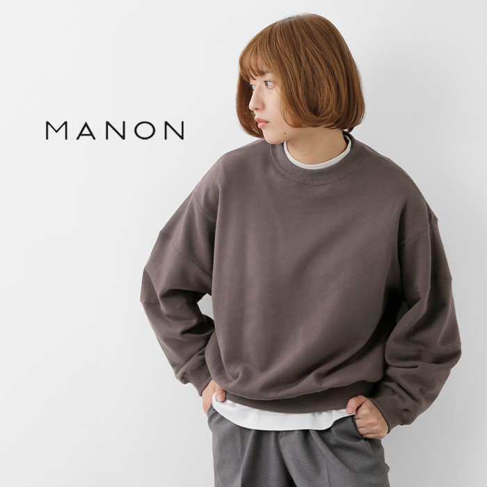 MANON(マノン)コットンスイッチスリーブクルーネックスウェットプルオーバー“SWITCHSLEEVECREWSWEAT”mnn-c-144