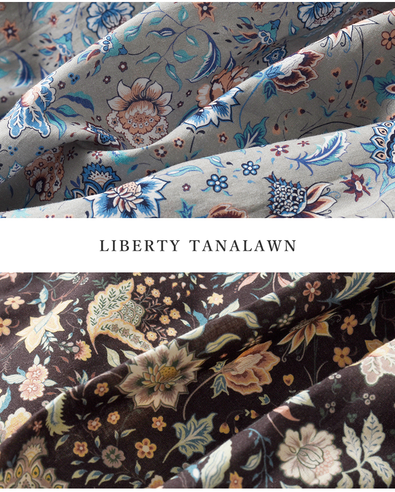 MANON(マノン)コットンリバティフラワープリントアミカルシャツ“LIBERTYFLOWERPRINTAMICALSHT”mnn-sh-265