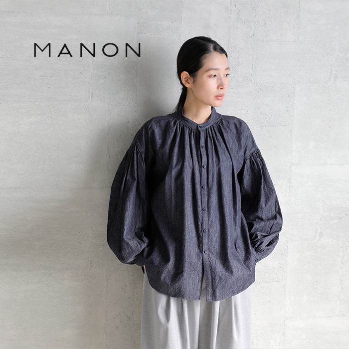 MANON(マノン)コットンデニムアミカルシャツ“DENIMAMICALSHT”mnn-sh-274