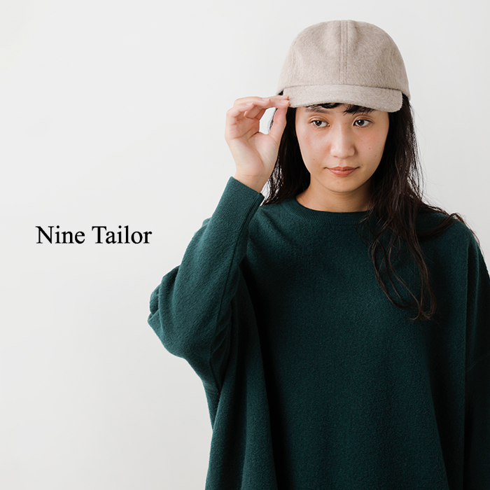 Nine Tailor(ナインテイラー)ウールシャギーレザーベルトパネルキャップ“ShaggySolidCap”n-812