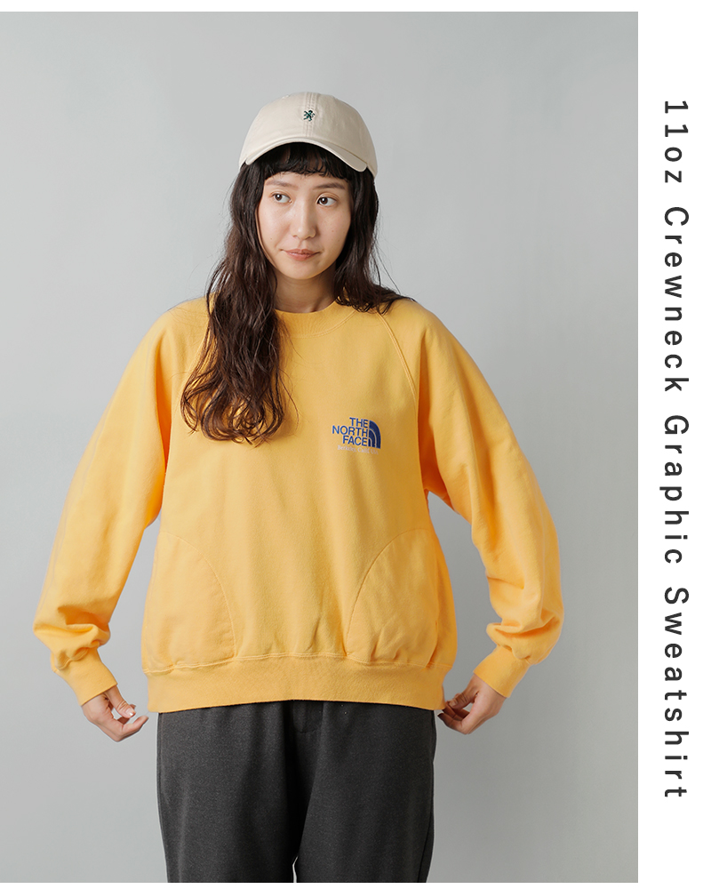 THE NORTH FACE PURPLE LABEL(ノースフェイスパープルレーベル)コットン裏毛クルーネックグラフィックスウェットシャツ“11ozCrewneckGraphicSweatshirt”n24fh032