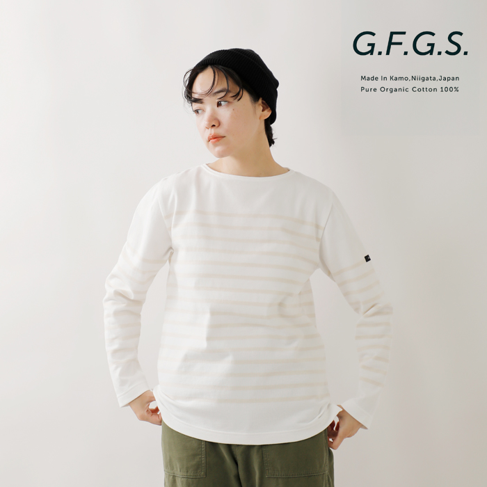 G.F.G.S.(ジーエフジーエス)ナバルオーガニックコットンボーダーロングスリーブプルオーバー“Naval”naval