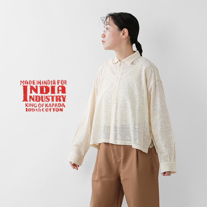 INDIA INDUSTRY(インディアインダストリー)ボーダーレースシャツ“BORDERLACE”nd-b0329rml