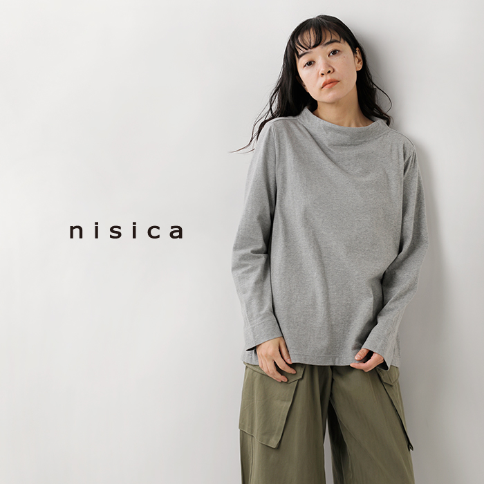 nisica(ニシカ)コットンガンジーネックカットソーnis-1337