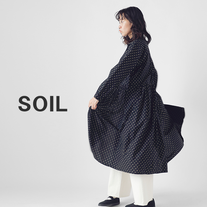 SOIL(ソイル)40sポプリンドットプリントコットンレギュラーカラードレスnsl22533