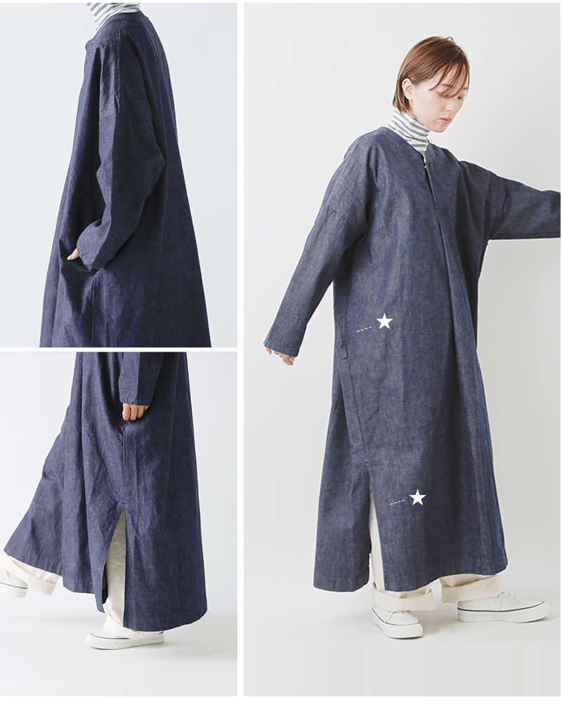 ordinaryfits(オーディナリーフィッツ)コットンデニムスリットドレス“SLITDRESS/DENIM”of-o054-324