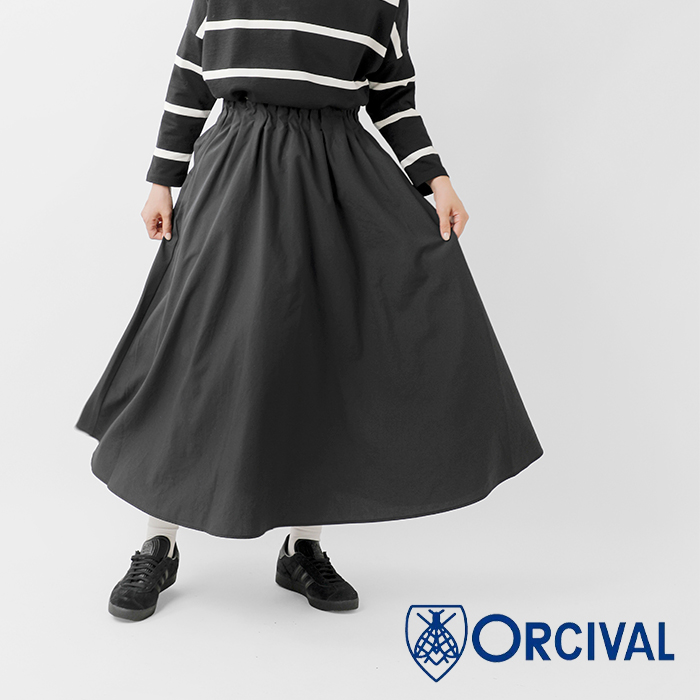 ORCIVAL(オーチバル・オーシバル)ウエストギャザースカートor-f0068prt