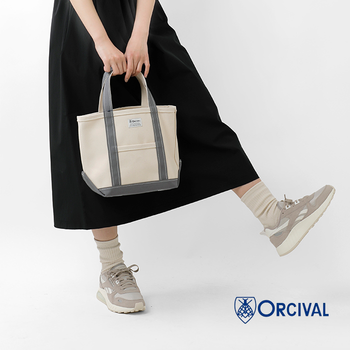 ORCIVAL(オーチバル・オーシバル)ヘビーキャンバス配色トートバッグスモールor-h0285kwc-bi