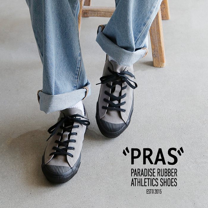 “PRAS”(プラス)ビーガンスエードシェルキャップローカットスニーカーpras-01-vegan