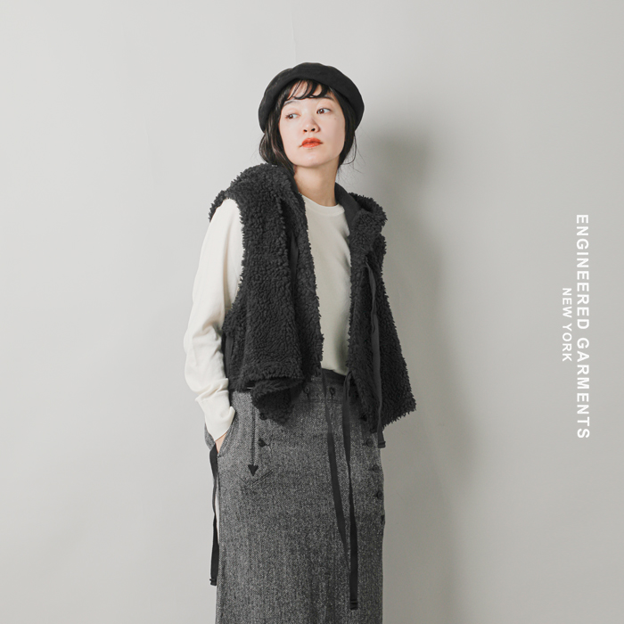 ENGINEERED GARMENTS(エンジニアド ガーメンツ)フーデッドニットベスト“HoodedKnitVest”ps108-109