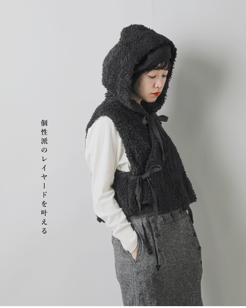 ENGINEERED GARMENTS(エンジニアド ガーメンツ)フーデッドニットベスト“HoodedKnitVest”ps108-109