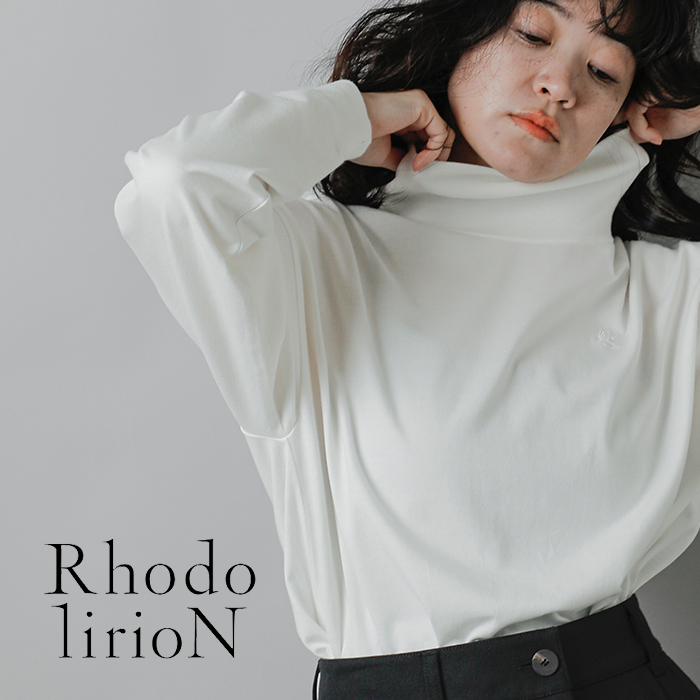 RHODOLIRION(ロドリリオン)コットンスワロー刺繍タートルネックTシャツ“SwallowEMB.TurtleNeckTee”ps1085