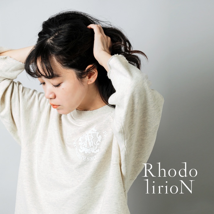 RHODOLIRION(ロドリリオン)コットンクレストプリントクルースウェットシャツ“PrintedCrestCrewSweatshirt”ps1093