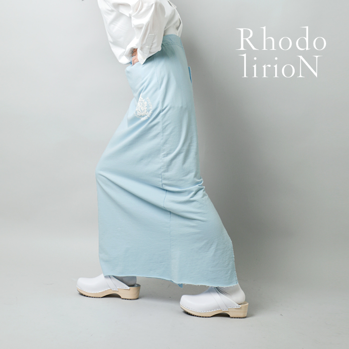 RHODOLIRION(ロドリリオン)コットンクレストプリントロングスウェットスカート“PrintedCrestLongSweatskirt”ps1094