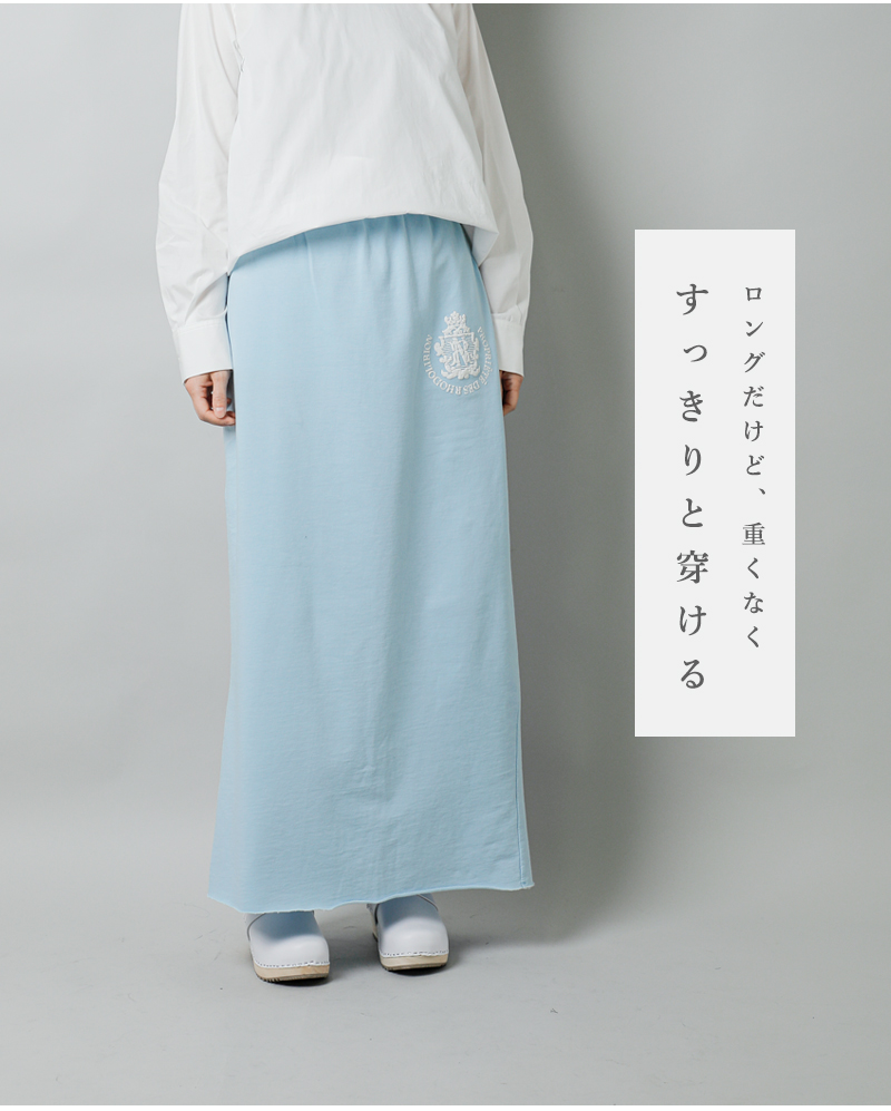 RHODOLIRION(ロドリリオン)コットンクレストプリントロングスウェットスカート“PrintedCrestLongSweatskirt”ps1094