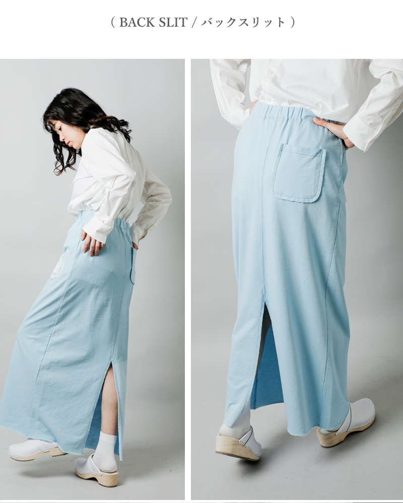 RHODOLIRION(ロドリリオン)コットンクレストプリントロングスウェットスカート“PrintedCrestLongSweatskirt”ps1094