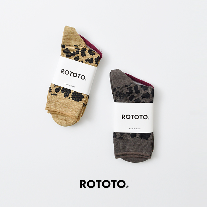 ROTOTO(ロトト)レオパードミニクルーソックス“LEOPARDMINICREWSOCKS”r1525