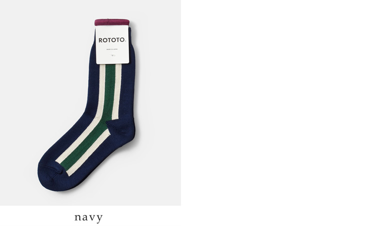 ROTOTO(ロトト)インターシャストライプスクールボーイソックス“SCHOOLBOYSOCKS”r1541