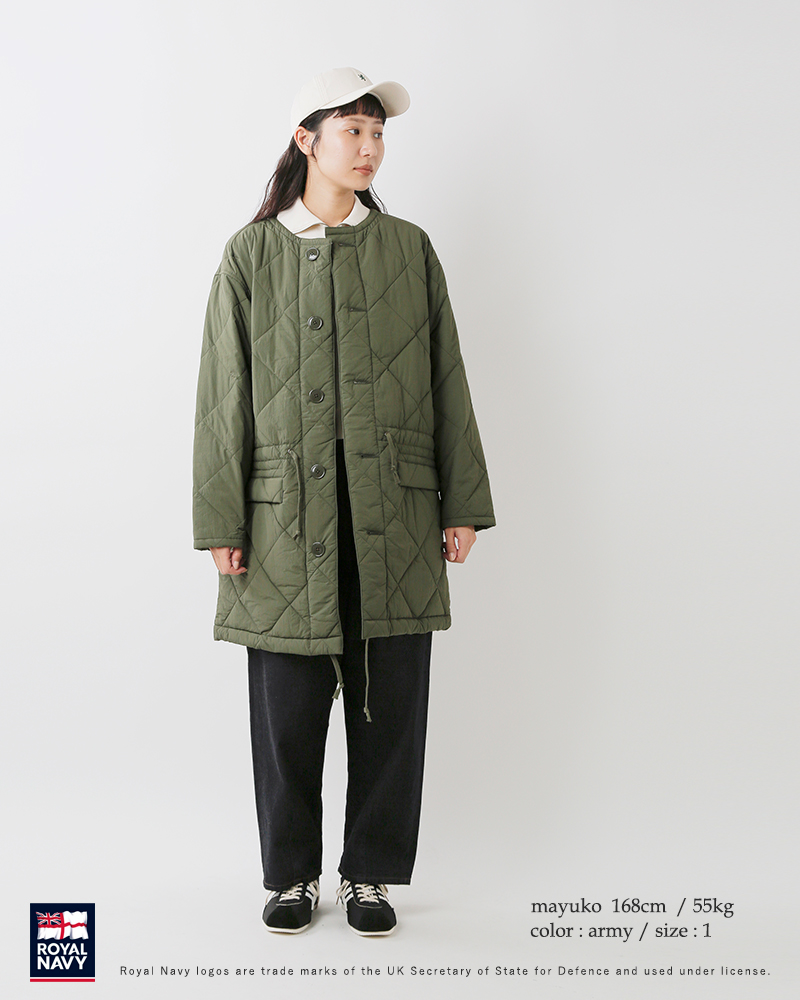 ROYAL NAVY(ロイヤルネイビー)ノーカラキルティングカモフラージュコート“NOCOLLARCAMOUFLAGECOAT”rn24fncm75