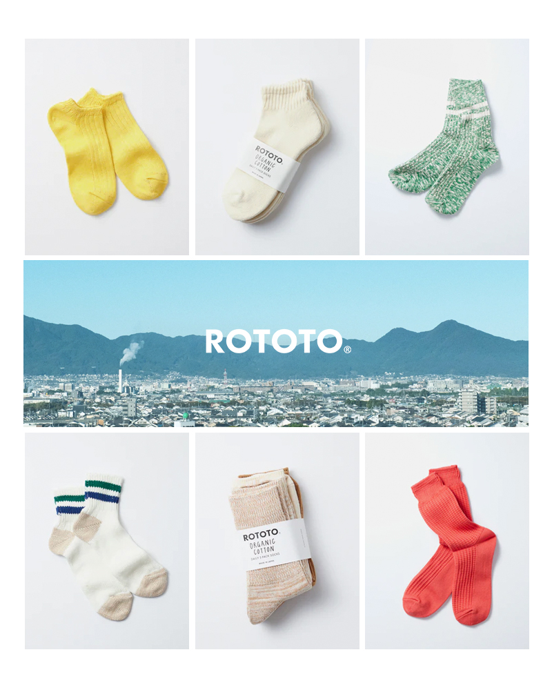 ROTOTO(ロトト)かすり染めリブクルーソックス“KASURIRIBBEDCREWSOCKS”r1513