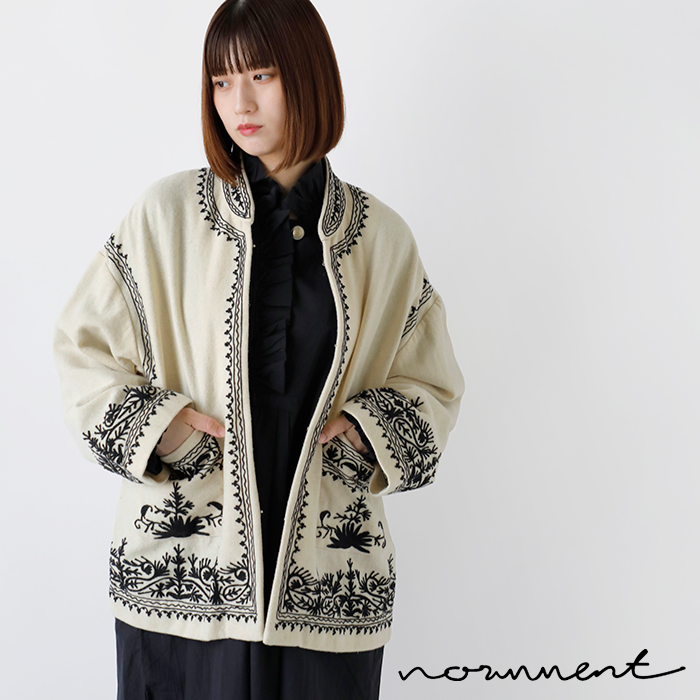 normment(ノーメント)ウールアリエンブロイダリージャケット“WOOLEMBJACKET”s24p-683