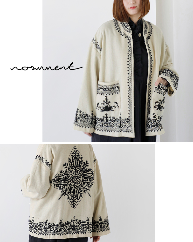 normment(ノーメント)ウールアリエンブロイダリージャケット“WOOLEMBJACKET”s24p-683