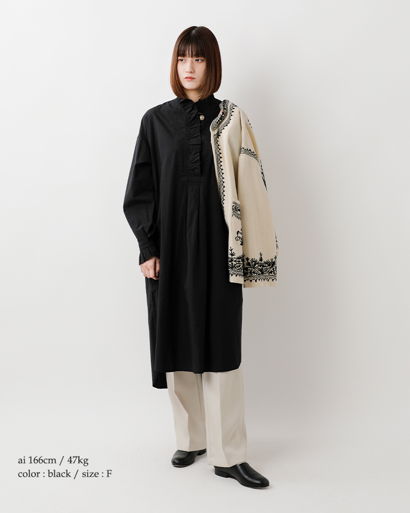 normment(ノーメント)コットンポプリンフリルカラードレス“COTTONPOPLINFRILLCOLLARDRESS”s24p-691