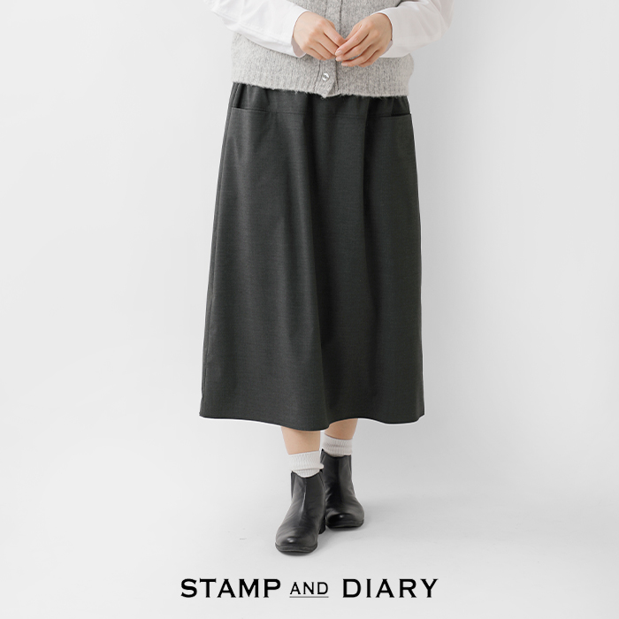 STAMP AND DIARY(スタンプアンドダイアリー)ストレッチタイプライターポケット切替えスカートsd303ea61