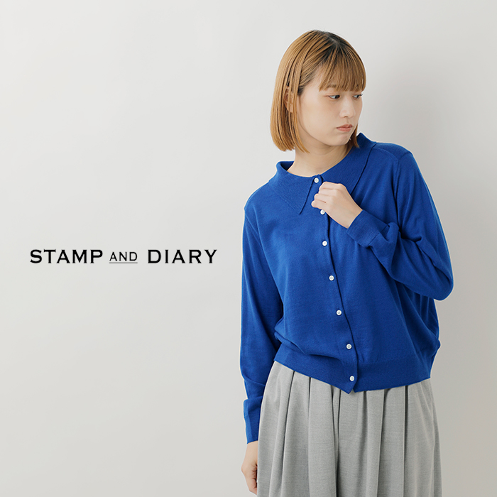 STAMP AND DIARY(スタンプアンドダイアリー)ウォッシャブルニット襟付2wayカーディガンsd403awk18