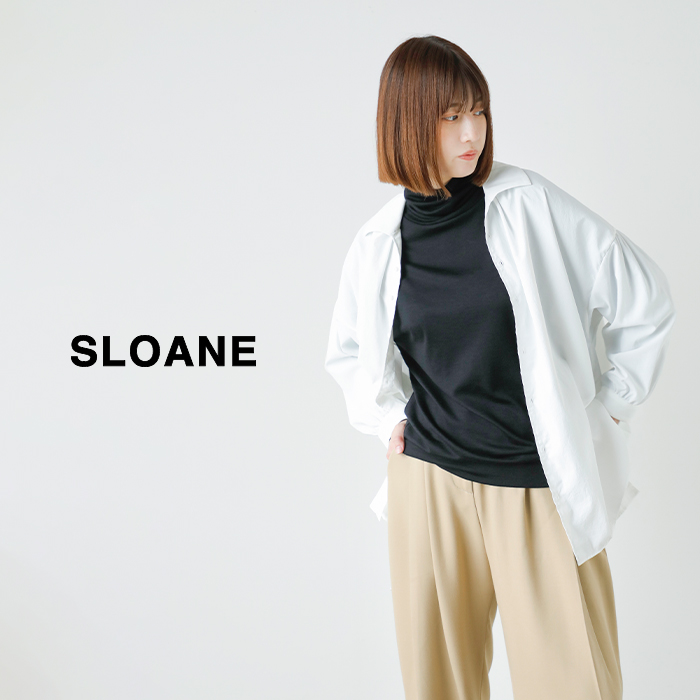 SLOANE(スローン)ウール天竺タートルネック長袖ニットTシャツsl8w-t528