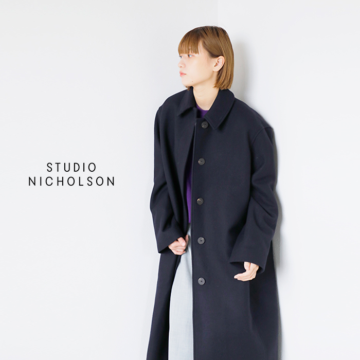 STUDIO NICHOLSON(スタジオ ニコルソン)メルトンウールオーバーコート“ROUNDEDOVERCOAT”snw-725