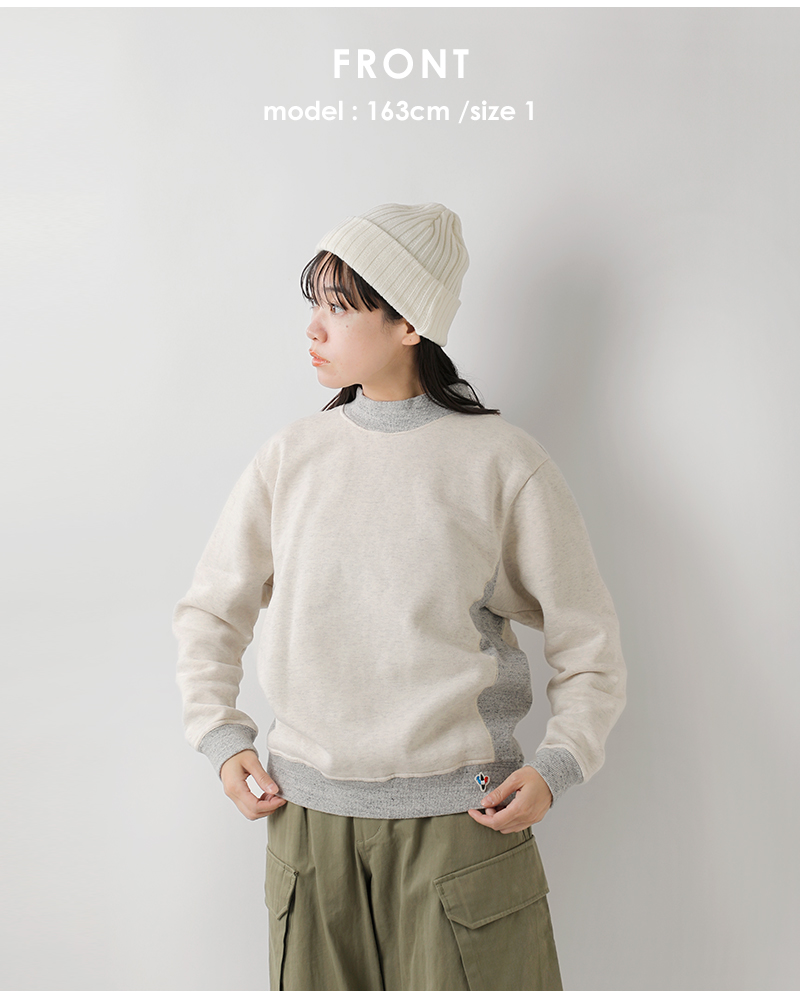 Arvor Maree(アルボーマレー)ソフトスウェット裏起毛リブモックネックサイドパネルプルオーバー“RIBMOCKNECK”ssw-rmn-pn