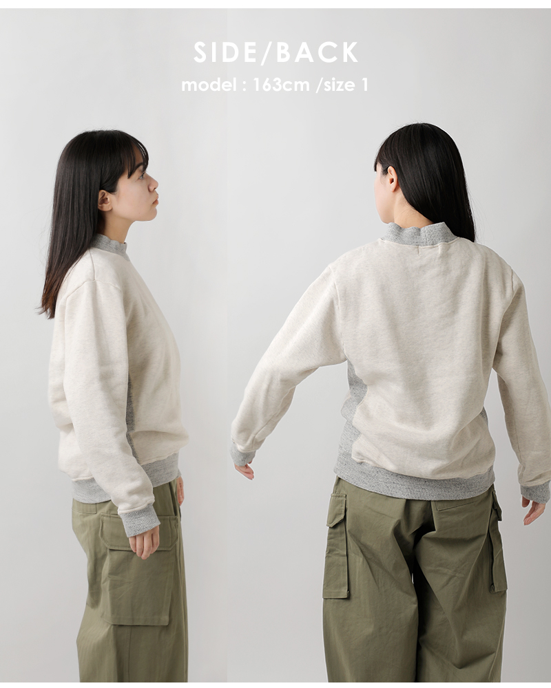 Arvor Maree(アルボーマレー)ソフトスウェット裏起毛リブモックネックサイドパネルプルオーバー“RIBMOCKNECK”ssw-rmn-pn