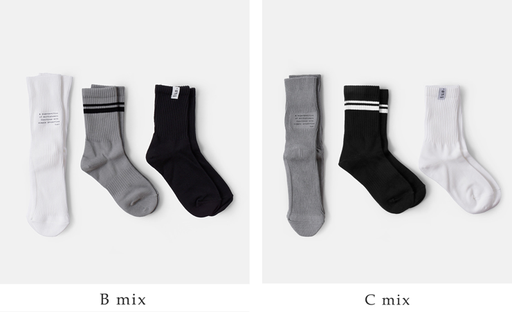 tus+(タスプラス)3カラーパックソックス“3COLOR/3MIXCOLORPACKSOCKS”t002-3