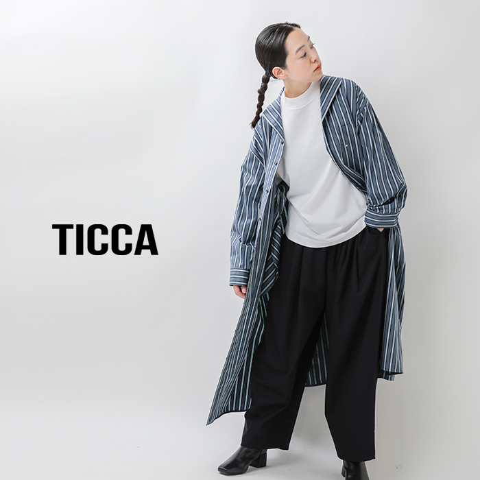 TICCA(ティッカ)コットンオープンカラーシャツワンピースtbda-105