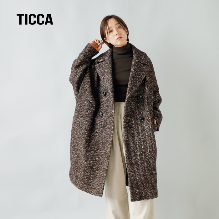 TICCA(ティッカ)ウールミックスツイードテントコートtbda-243