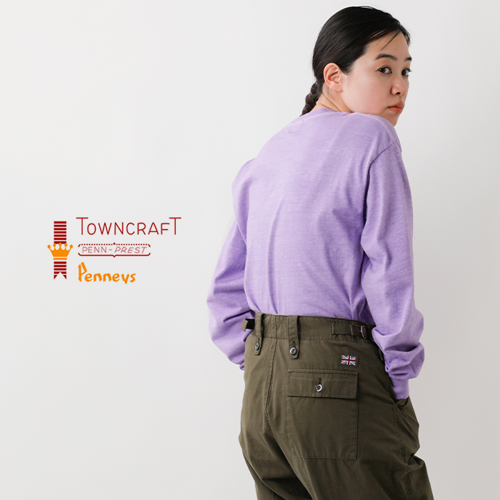 TOWN CRAFT(タウンクラフト)コットン90sピグメントロングスリーブTシャツtc22s018