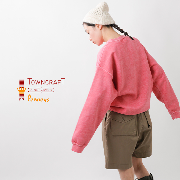 TOWN CRAFT(タウンクラフト)フリース90sピグメントクルーネックスウェットシャツtc22s019