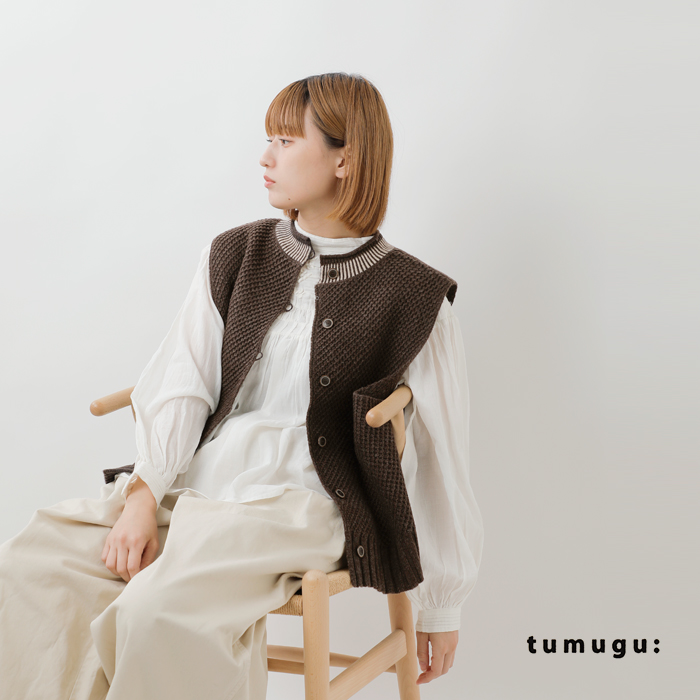 tumugu(ツムグ)ウール2wayベストtk24308