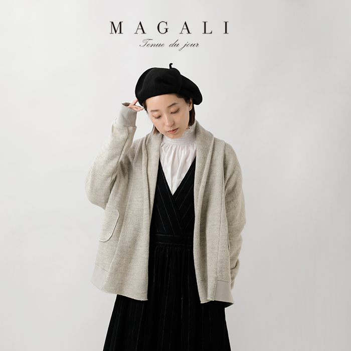 MAGALI(マガリ)コットンウールニットショールカーディガンtp14