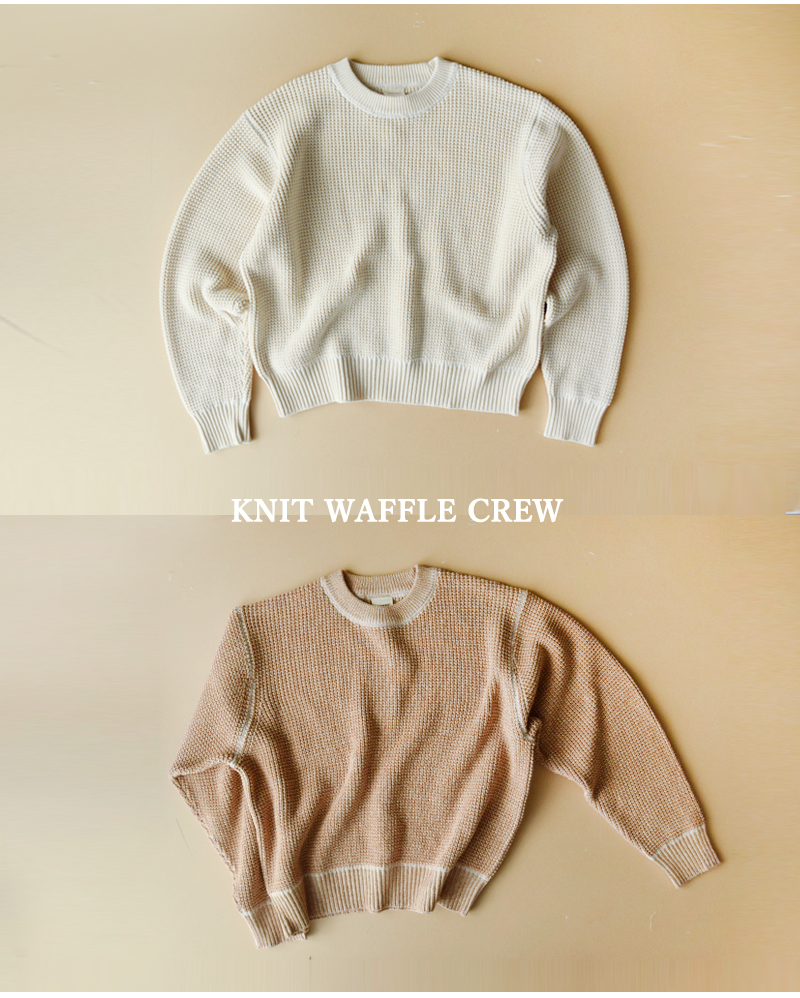 UNDYED(アンダイド)SALLYFOXカラードオーガニックコットンニットワッフルクルーネックプルオーバー“KNITWAFFLECREW”uns23akc041