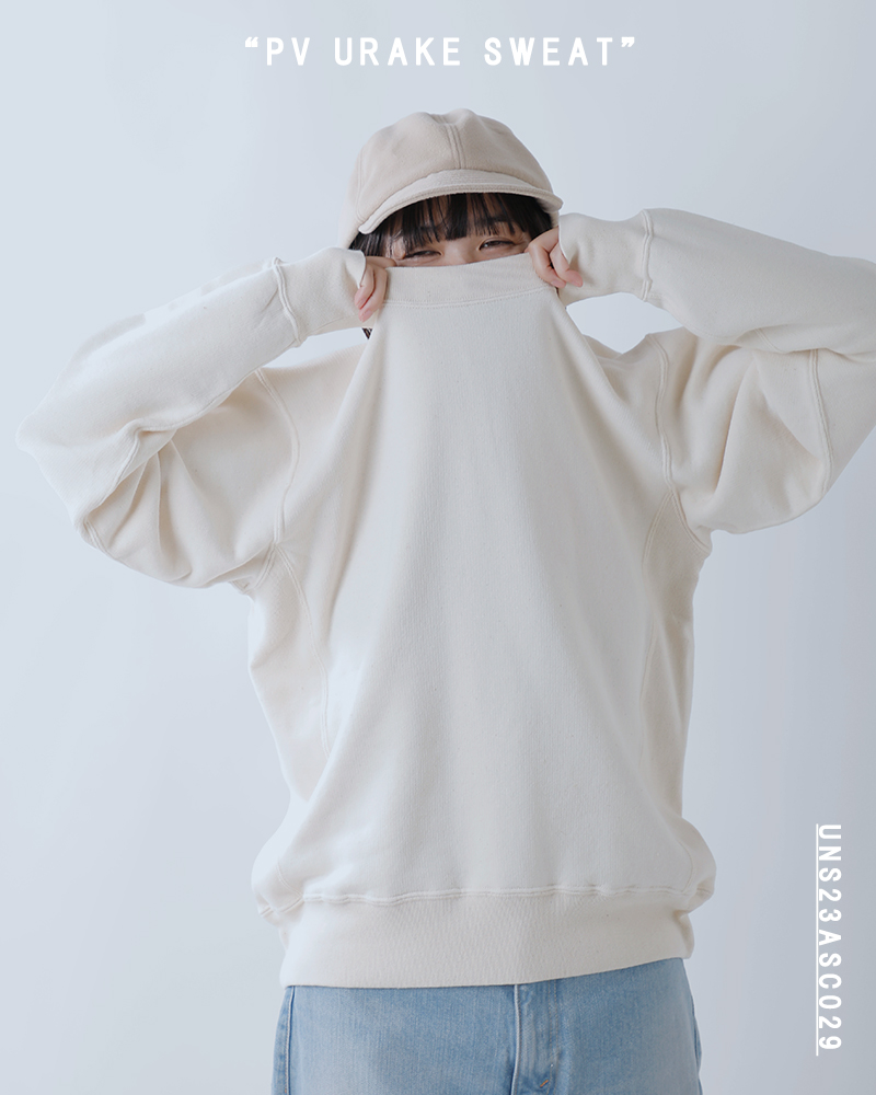 UNDYED(アンダイド)SALLYFOXカラードオーガニックコットン裏毛スウェットプルオーバー“PVURAKESWEAT”uns23asc029