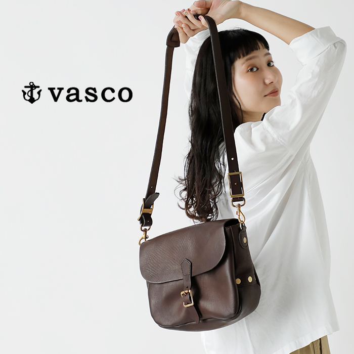 VASCO(ヴァスコ)OLDOILレザーポストマンプレーンショルダーバッグスモール“LEATHERPOSTMANSHOULDERBAGSMALL”vs-249l