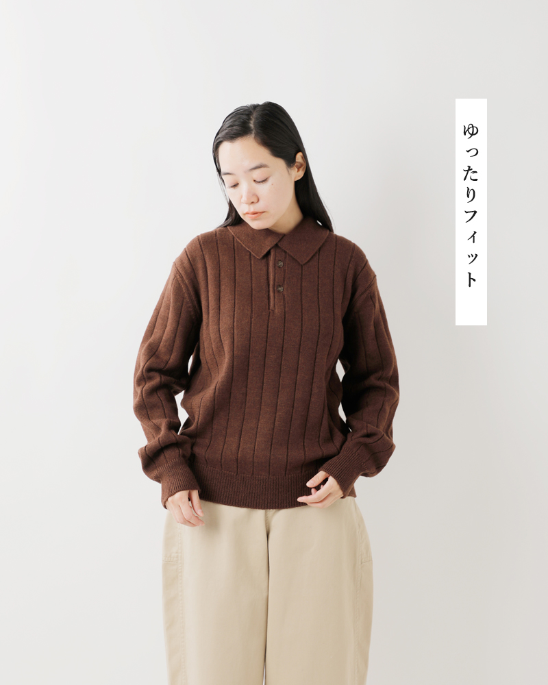 soglia(ソリア)ウールポロセーター“WEANERSPoloSweater”weaners-polo-sweater